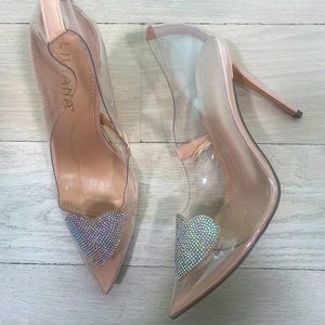 Crystal heart heels